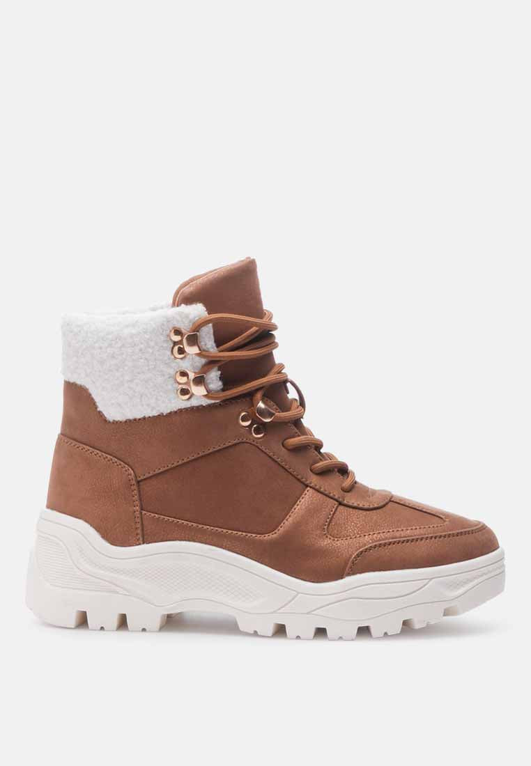 hofer cushion collared chunky hiker boots#color_brown