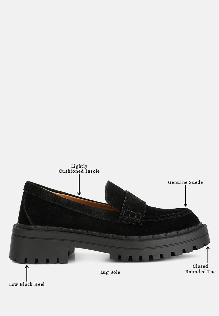 honora suede chunky loafers#color_black
