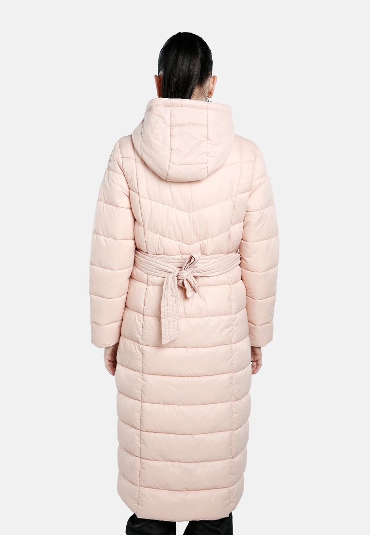 hooded long puffer jacket#color_blush