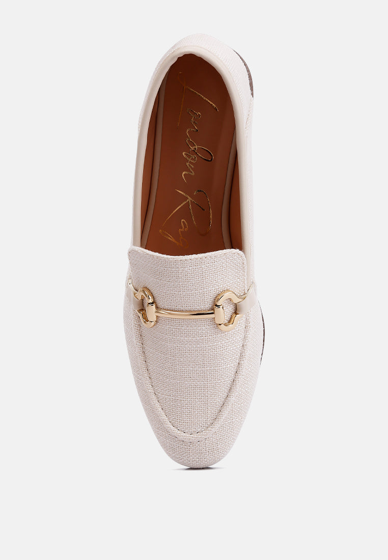 horsebit canvas loafers by ruw#color_beige