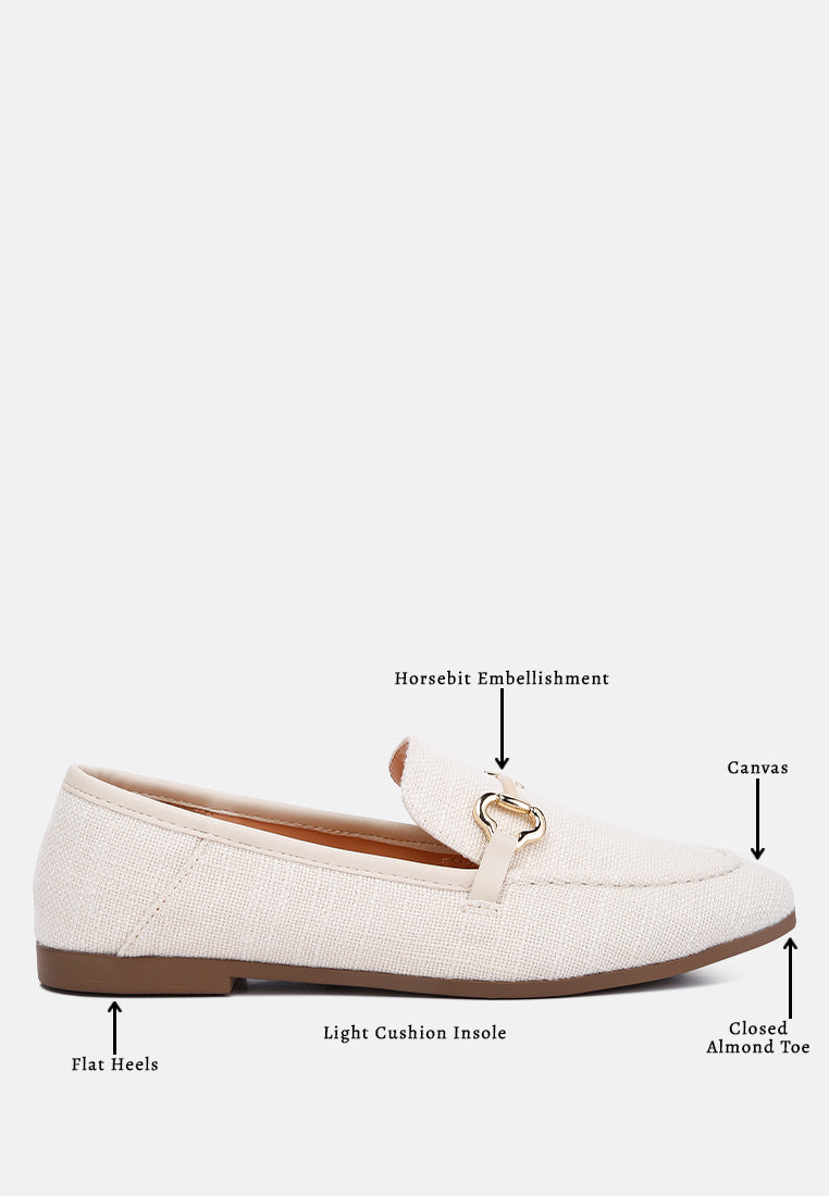 horsebit canvas loafers by ruw#color_beige