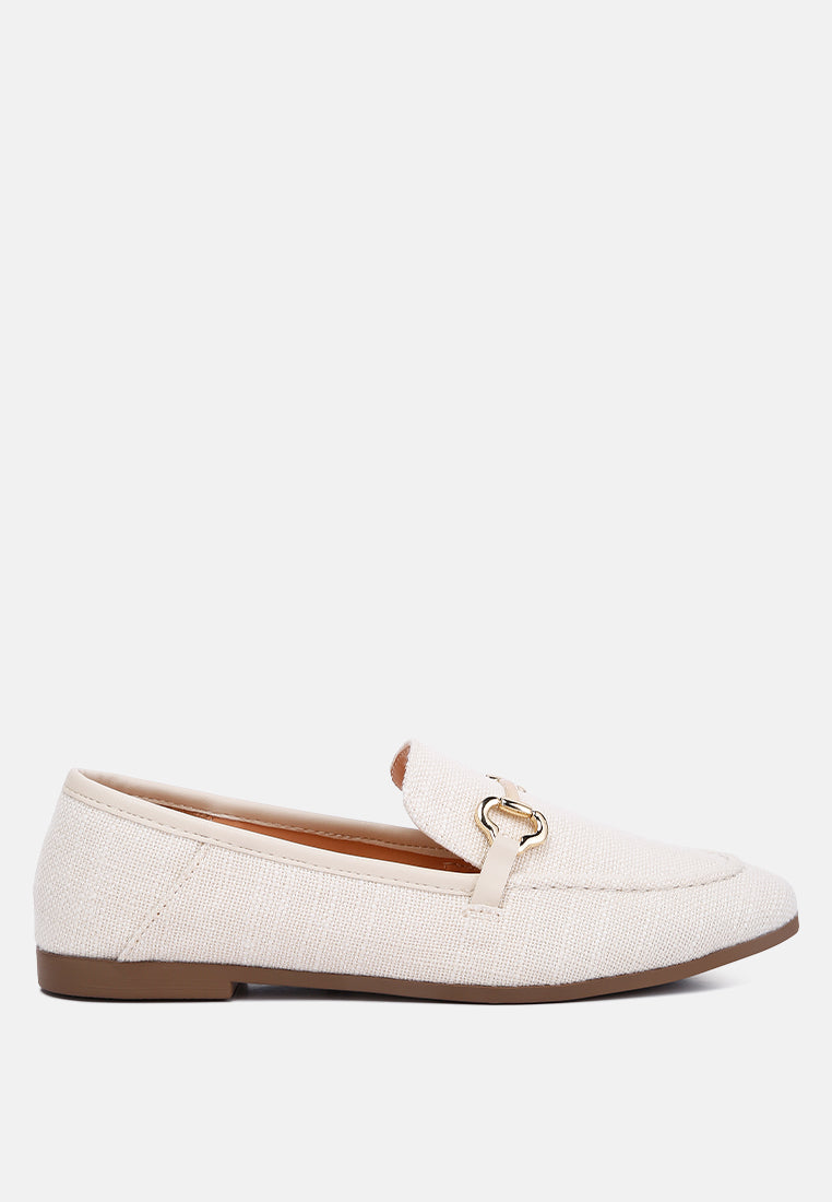 horsebit canvas loafers by ruw#color_beige