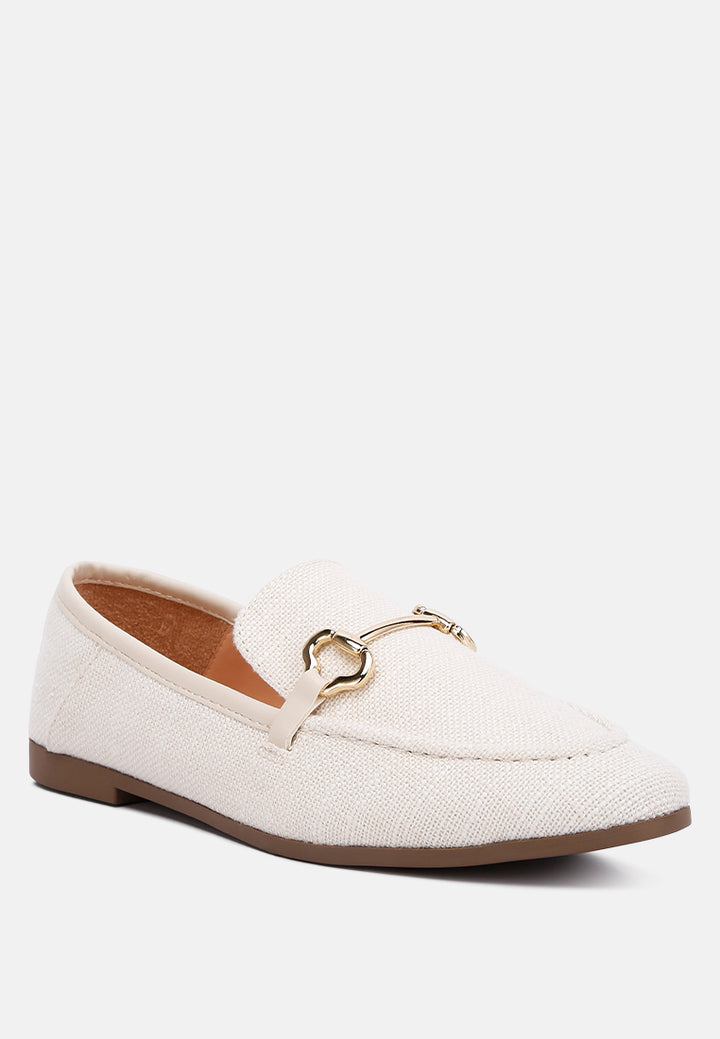 horsebit canvas loafers by ruw#color_beige