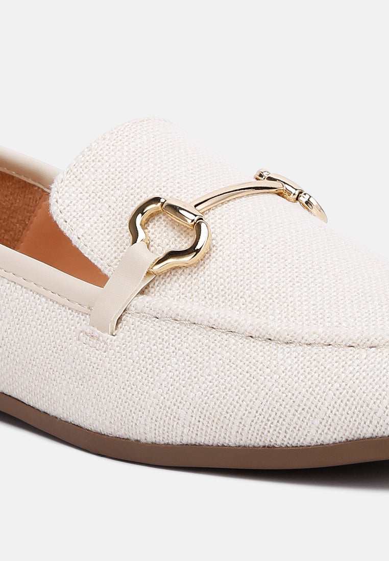 horsebit canvas loafers by ruw#color_beige