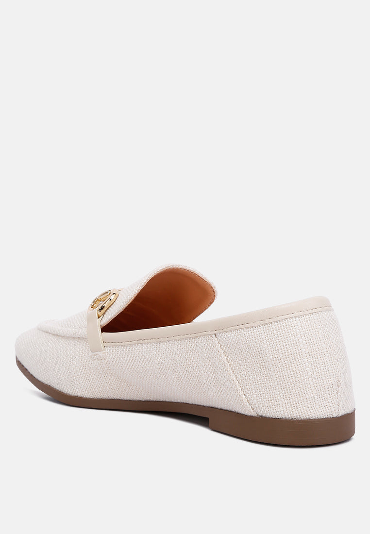 horsebit canvas loafers by ruw#color_beige