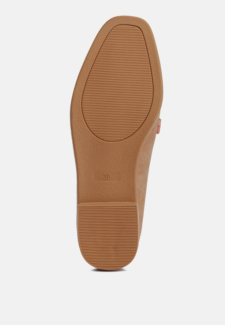 horsebit detail flat loafers by ruw#color_beige