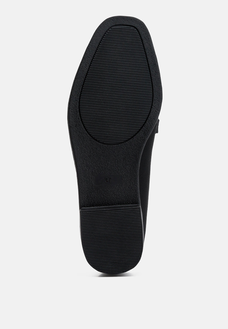 horsebit embellished flat loafers by ruw#color_black