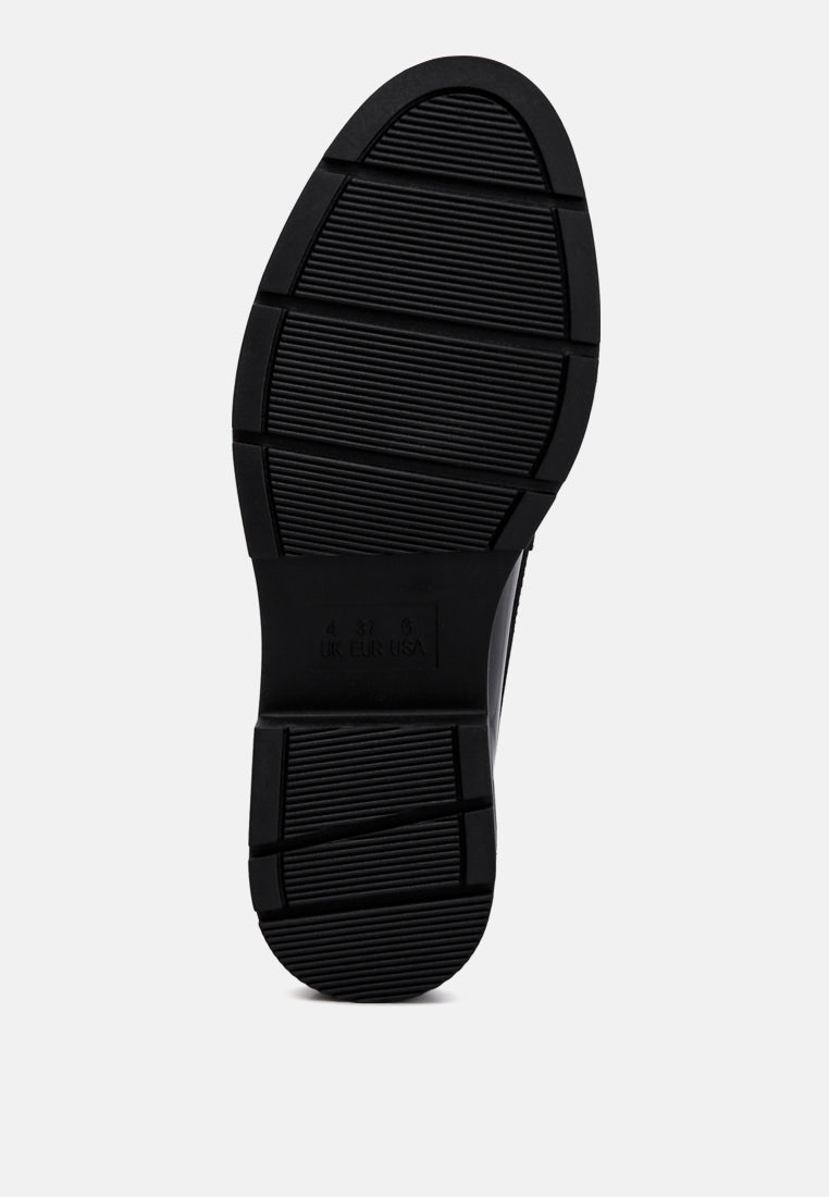 horsebit embellished platform loafers by  ruw#color_black