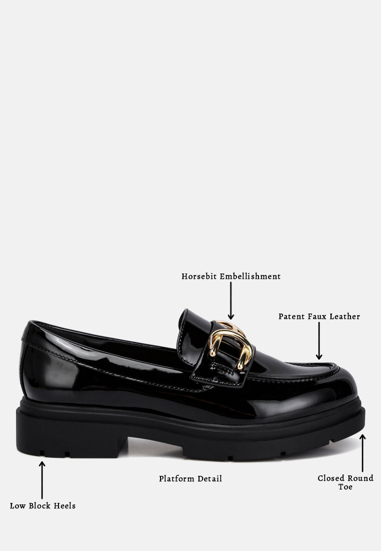 horsebit embellished platform loafers by rag#color_black