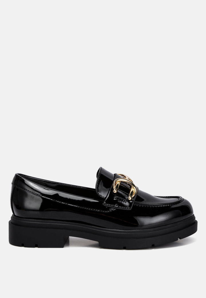 horsebit embellished platform loafers by rag#color_black