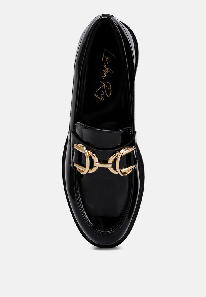 horsebit embellished platform loafers by rag#color_black