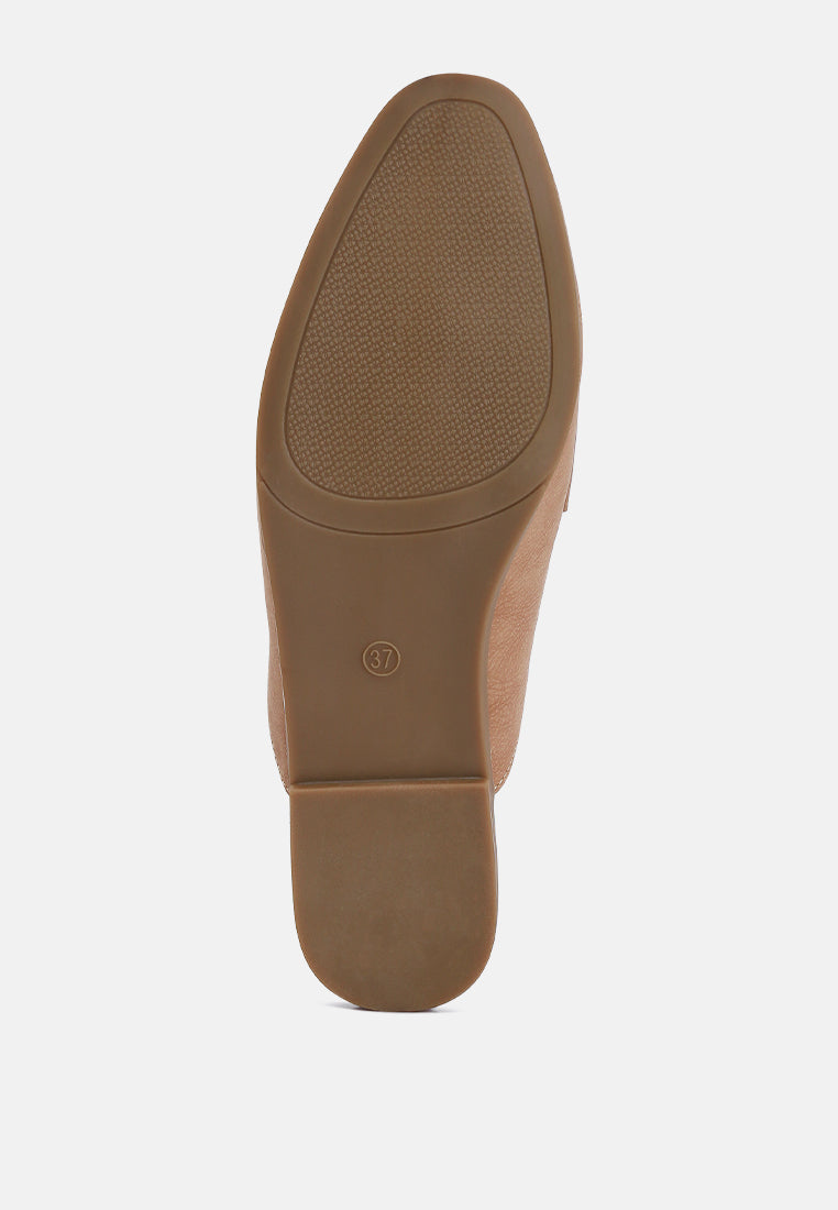 horsebit raffia Slip On Mules by ruw#color_taupe