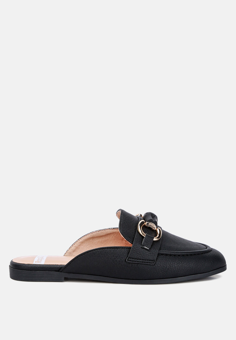 horsebit raffia Slip On Mules by ruw#color_black