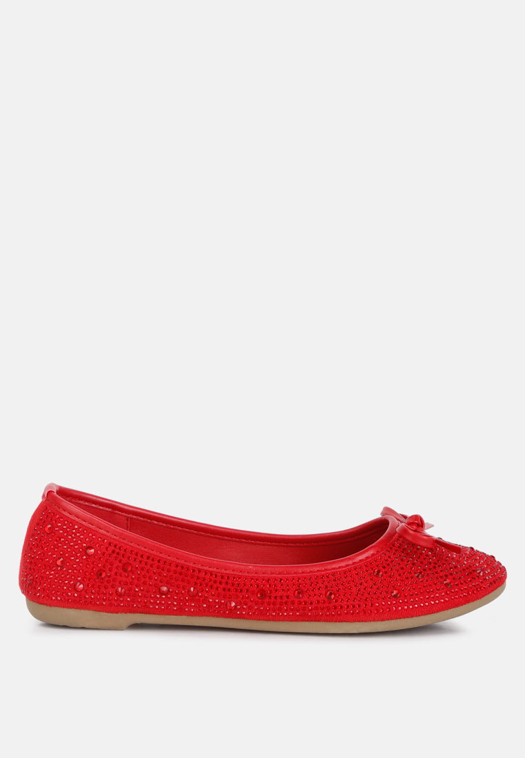 hosana rhinestones and stud embellished ballet flats by ruw#color_red