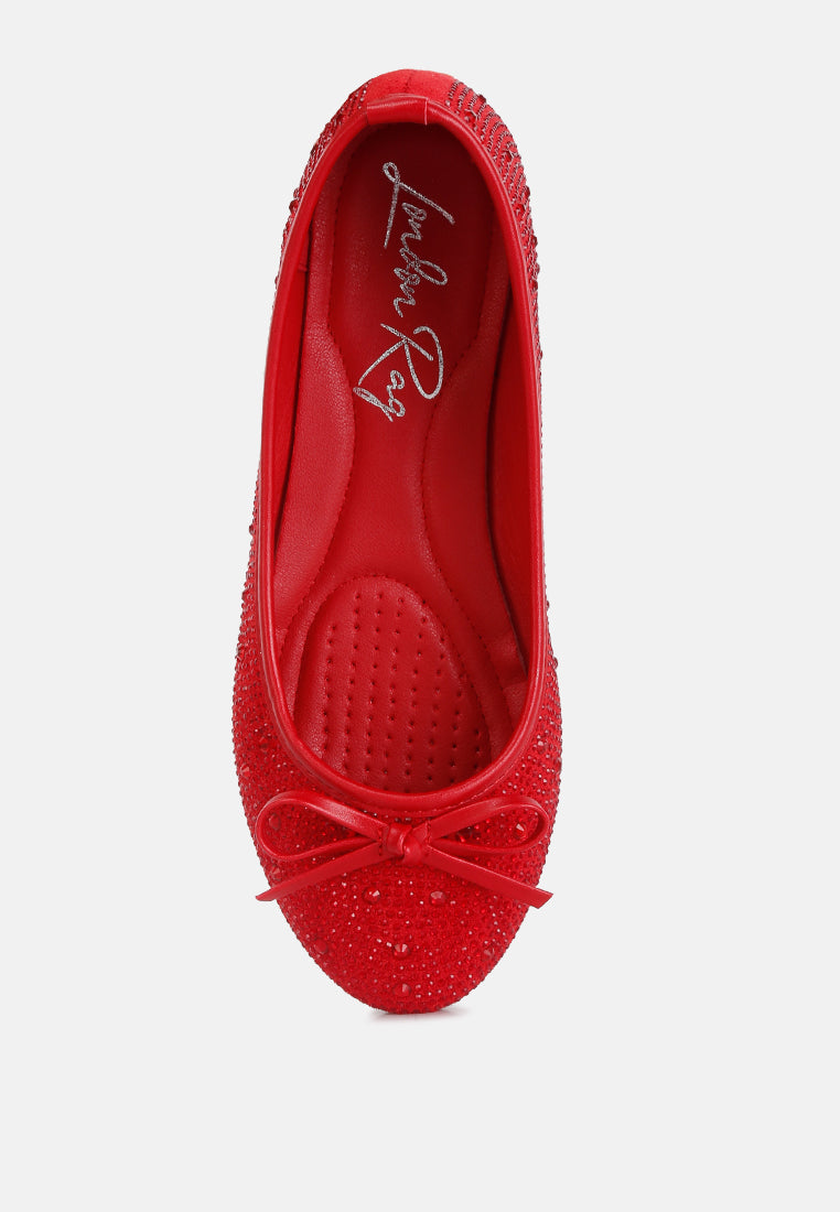 hosana rhinestones and stud embellished ballet flats by ruw#color_red