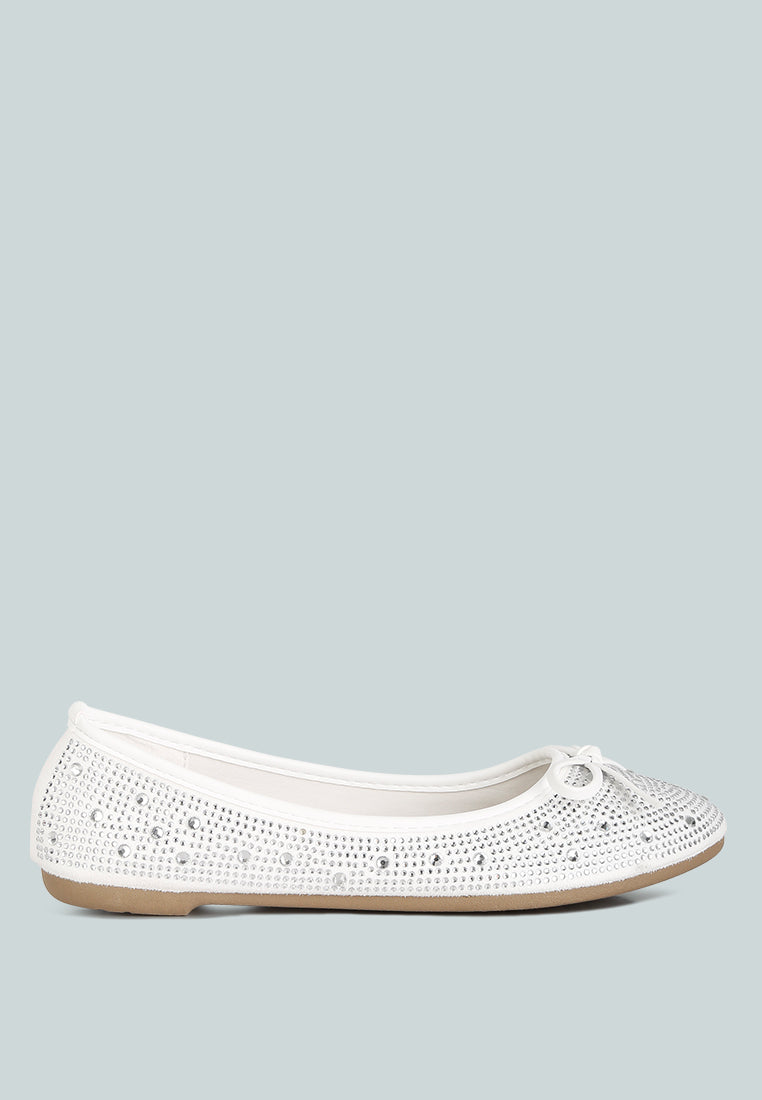 hosana rhinestones and stud embellished ballet flats by rag#color_off-white