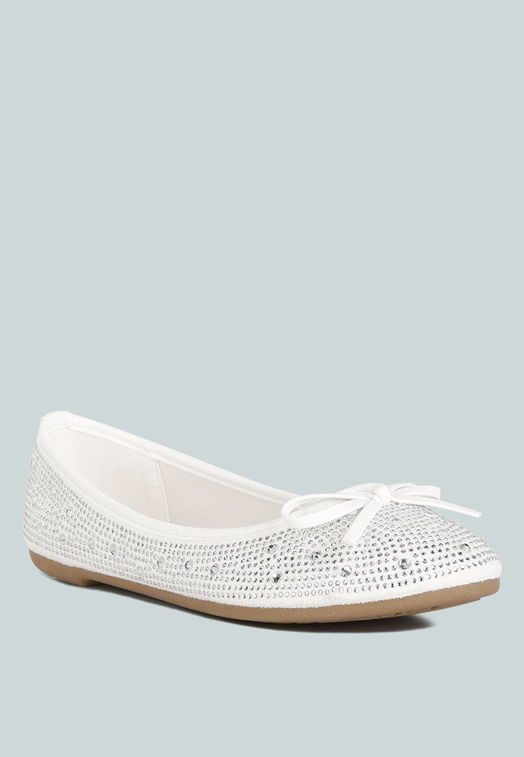 hosana rhinestones and stud embellished ballet flats by rag#color_off-white