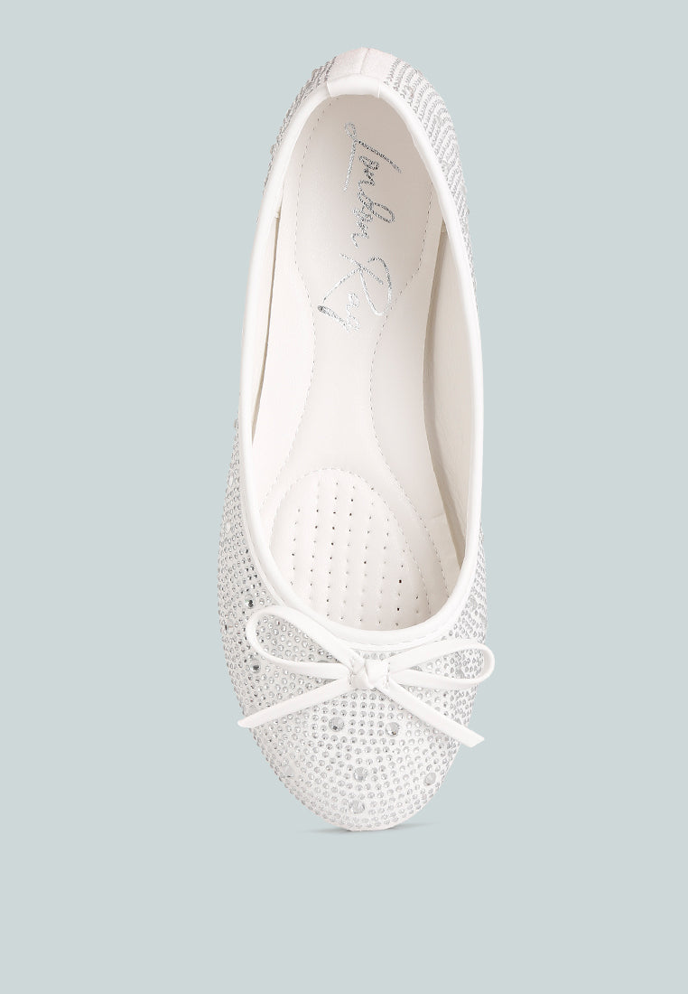 hosana rhinestones and stud embellished ballet flats by rag#color_off-white