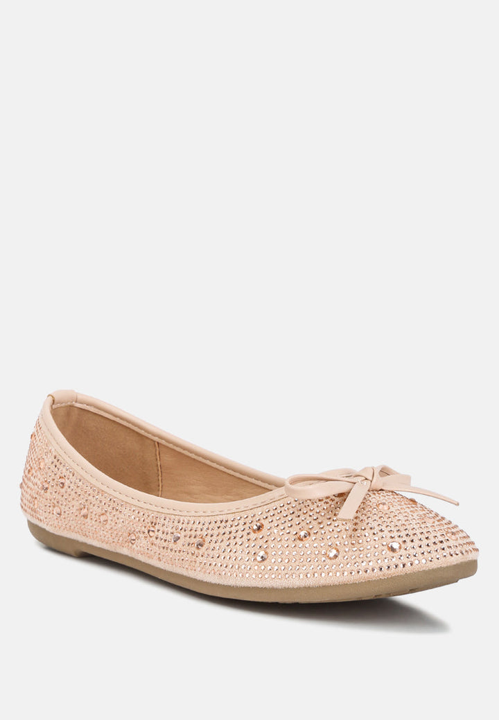 hosana rhinestones and stud embellished ballet flats by rag#color_beige