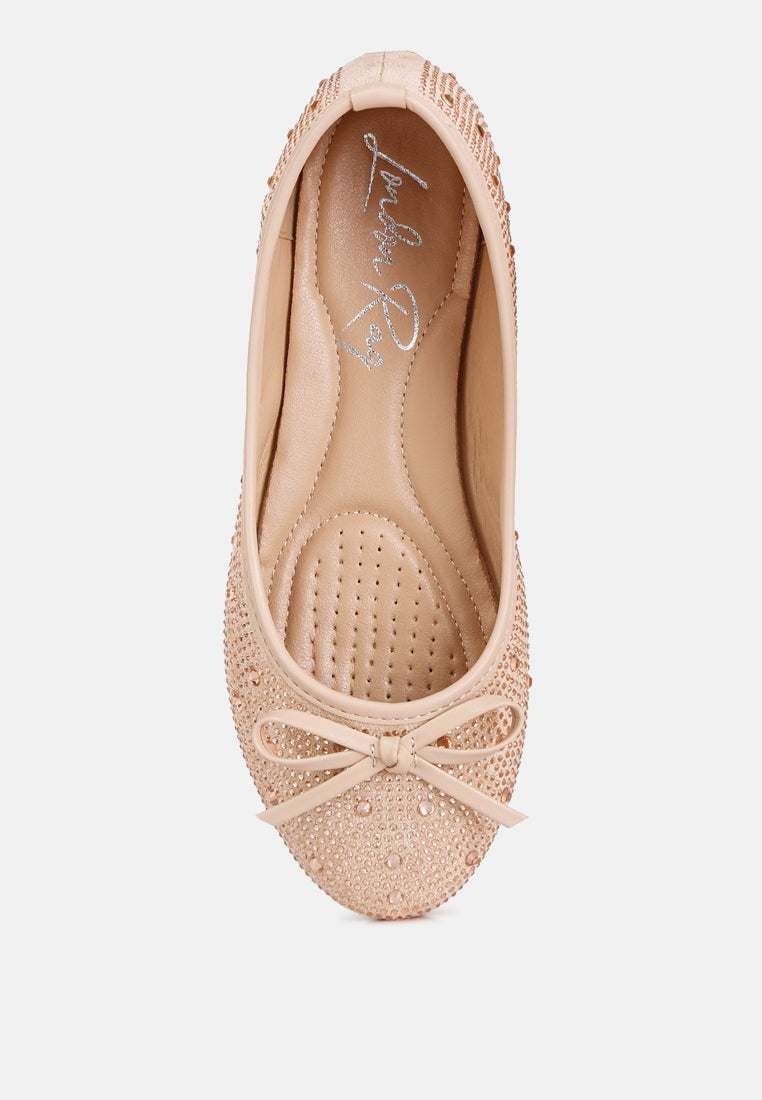 hosana rhinestones and stud embellished ballet flats by rag#color_beige