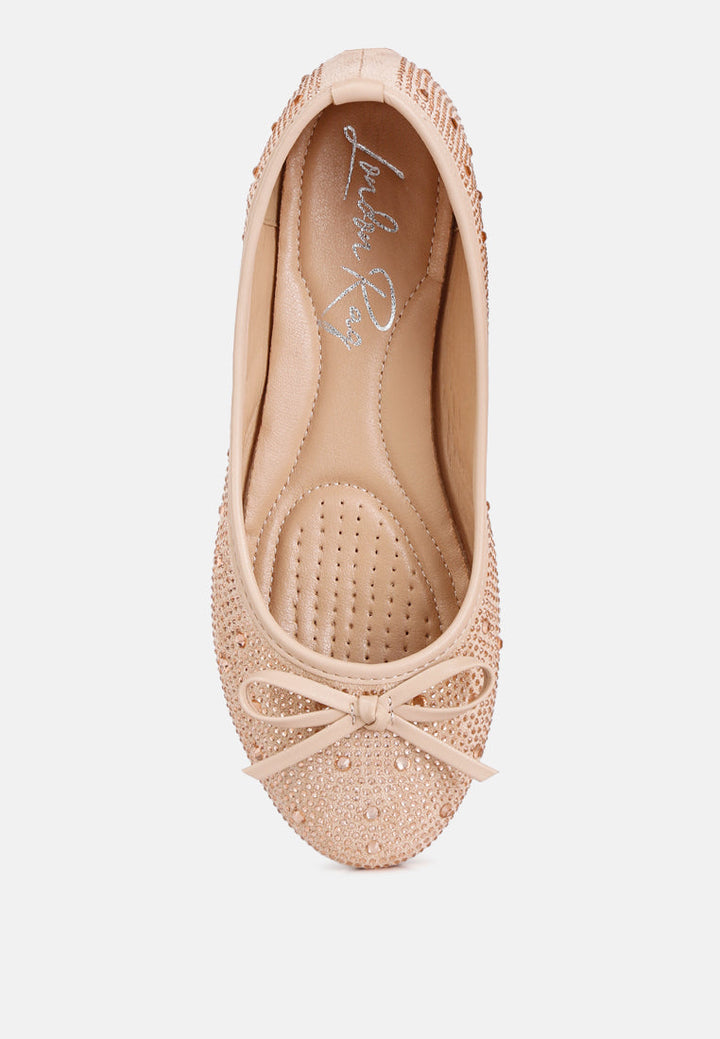 hosana rhinestones and stud embellished ballet flats by rag#color_beige