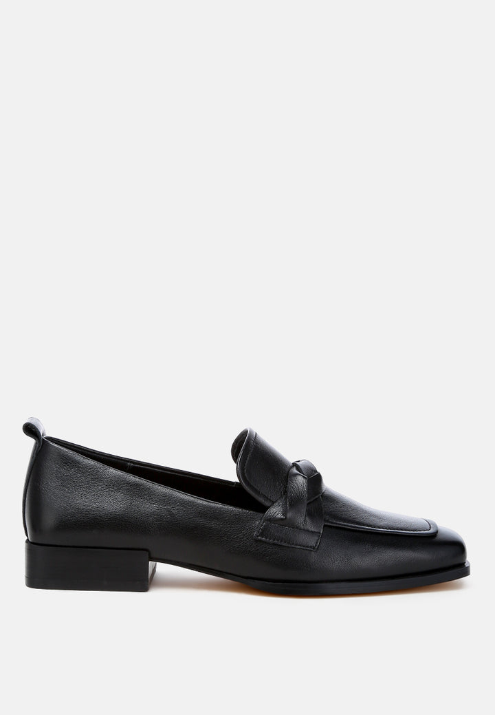 soft faux leather braided loafers by ruw color_black