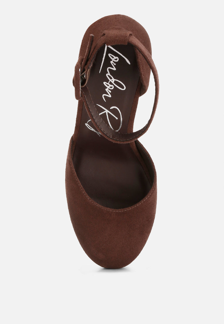 ankle strap platform heel sandals by ruw#color_brown
