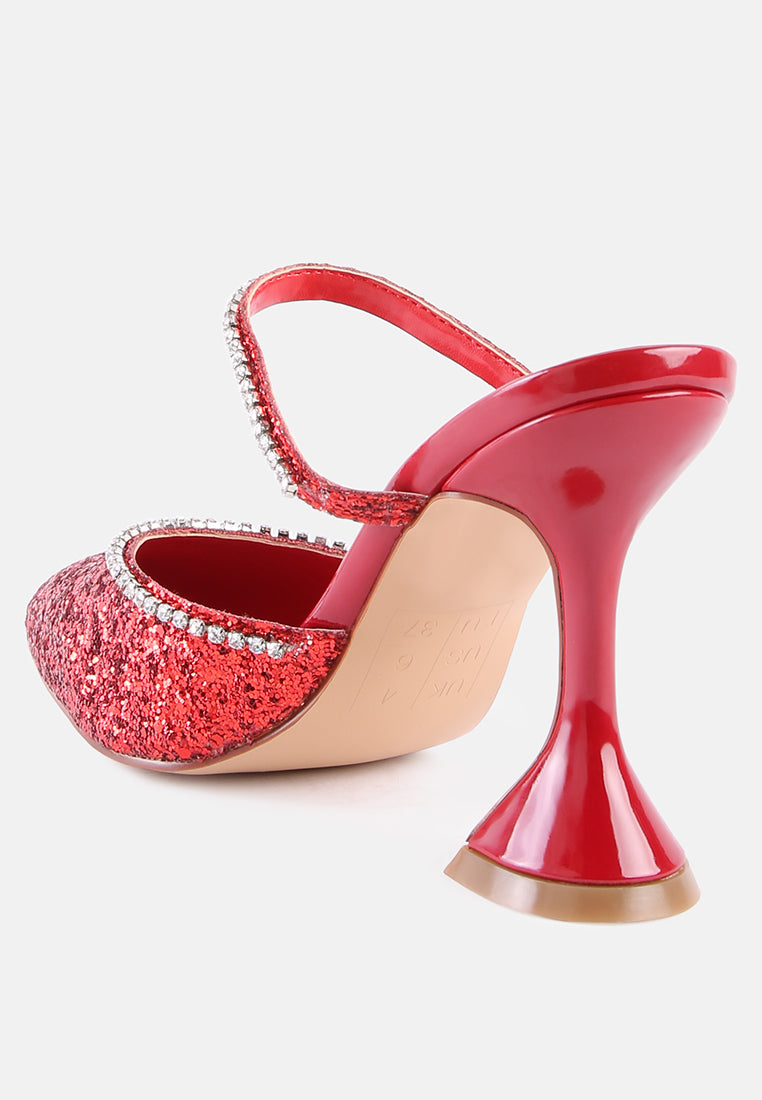 iris glitter spool heel sandals#color_red