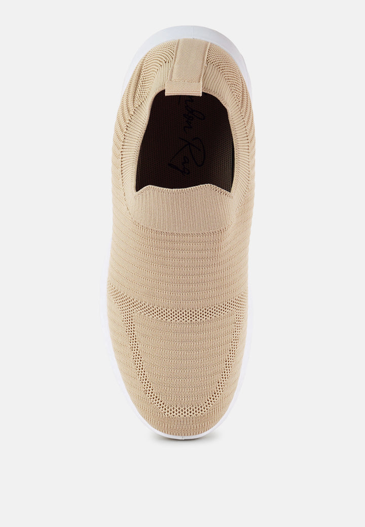 jafna knitted slip on sneakers#color_beige