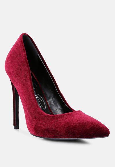 janessa velvet high heeled sandals#color_burgundy