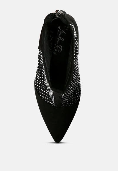 jazz rhinestone embellished mesh stiletto boots#color_black