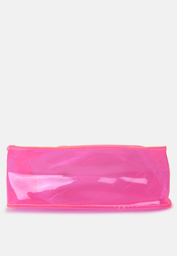 jelly baguette bag#color_pink