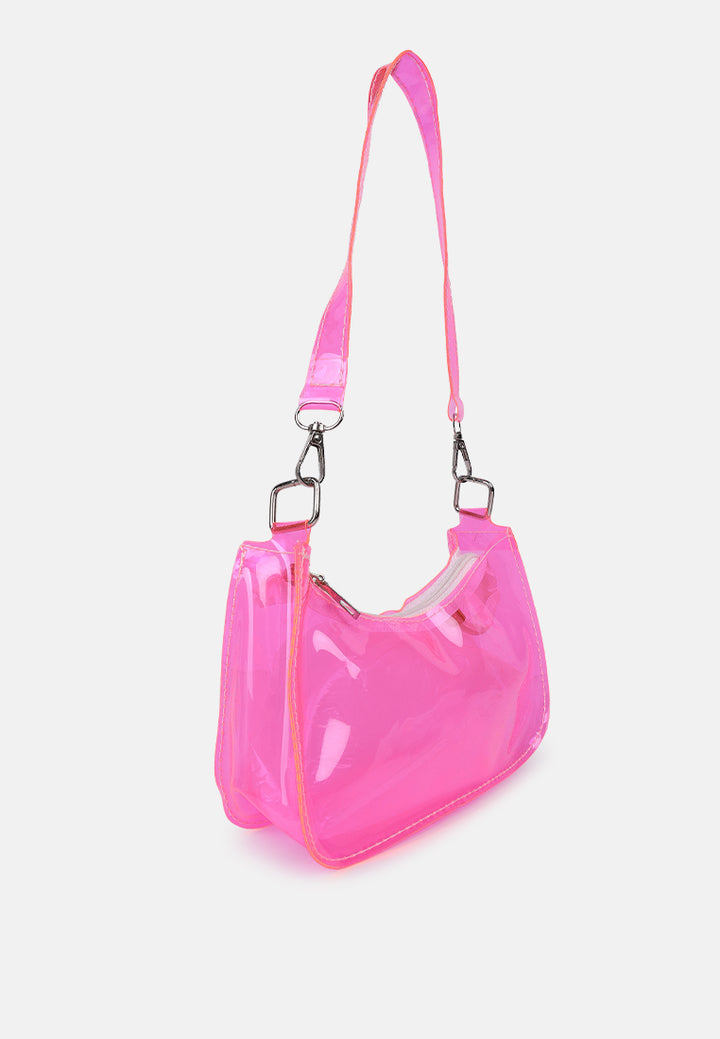 jelly baguette bag#color_pink
