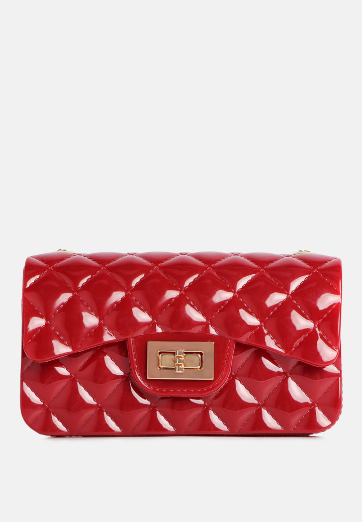 jelly quilted rectangular sling bag#color_red