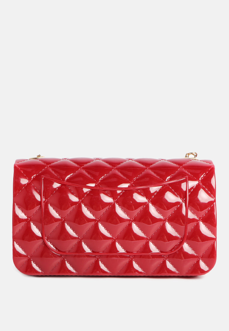 jelly quilted rectangular sling bag#color_red