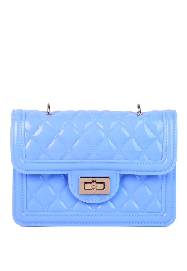 jelly quilted sling bag#color_blue