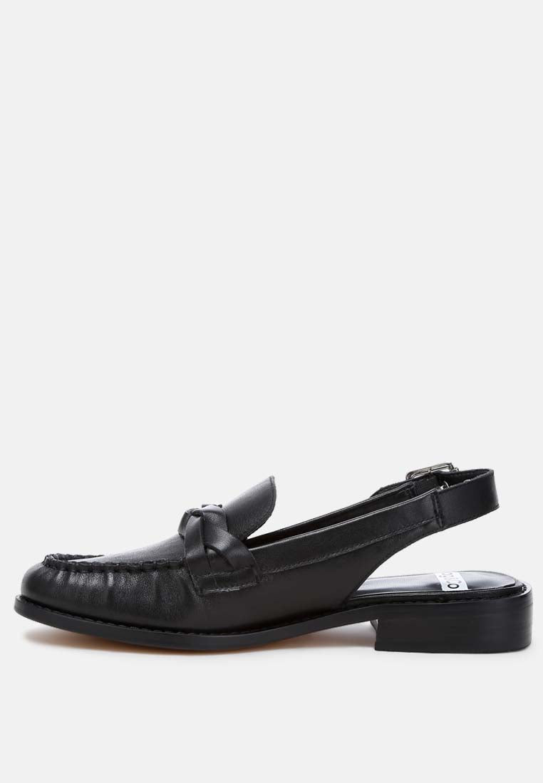genuine leather loafer sandals by ruw color_black