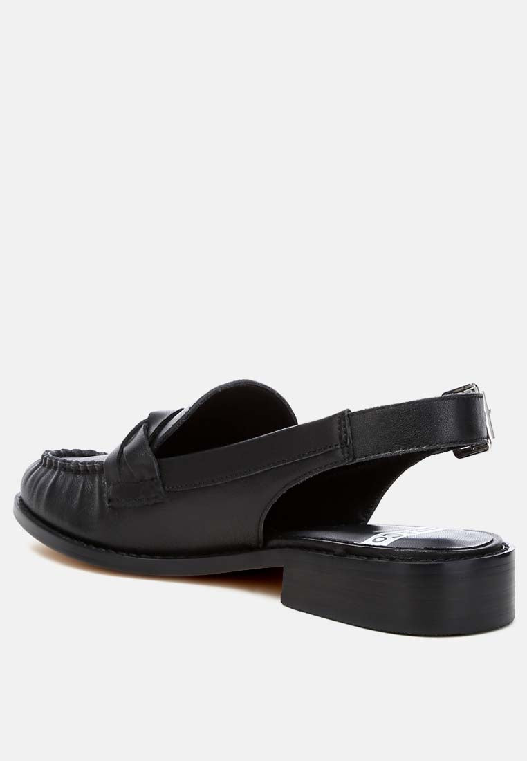 genuine leather loafer sandals by ruw color_black