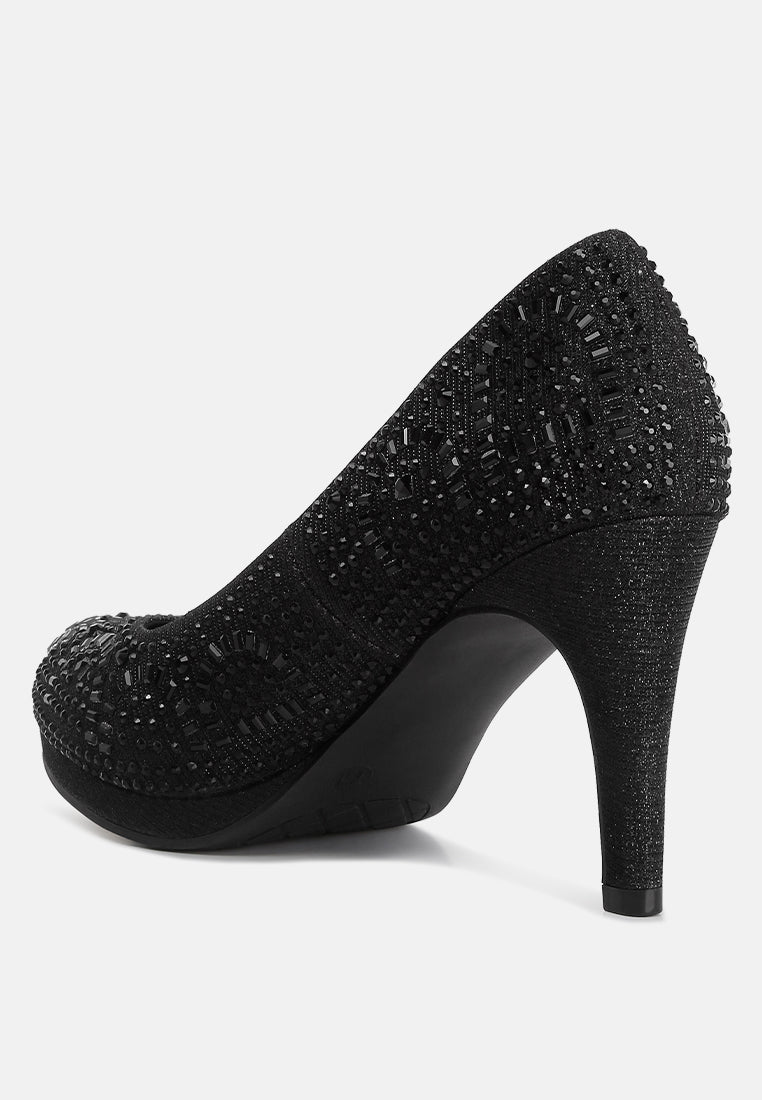 jolly exquisite rhinestone-embellished stiletto pumps#color_black