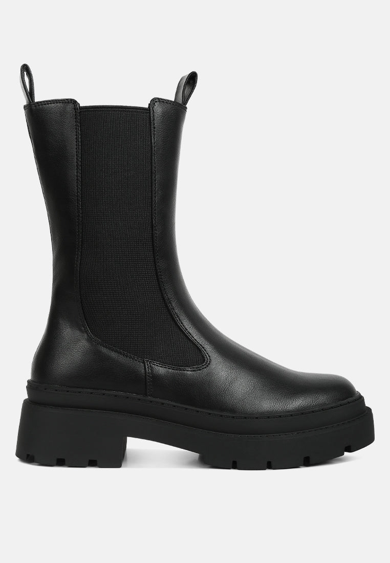 elasticated gussets lug sole boots by mode#color_black