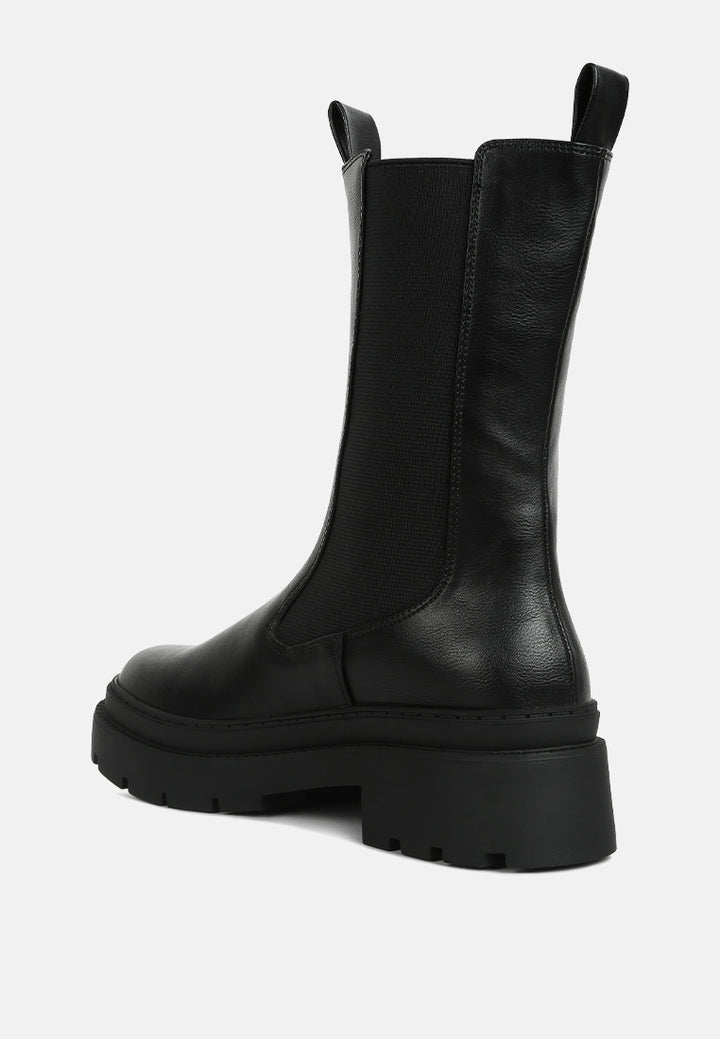 jolt elasticated gussets lug sole boots#color_black