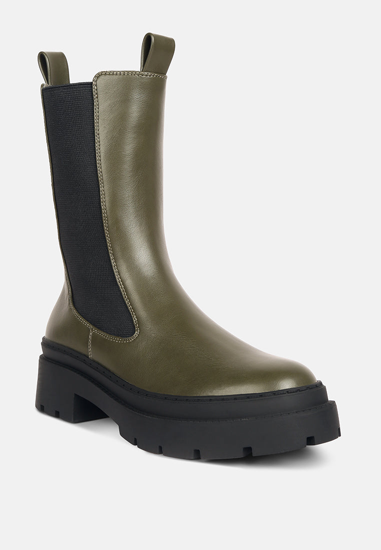 jolt elasticated gussets lug sole boots#color_olive