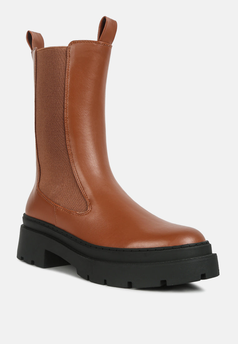 jolt elasticated gussets lug sole boots#color_tan