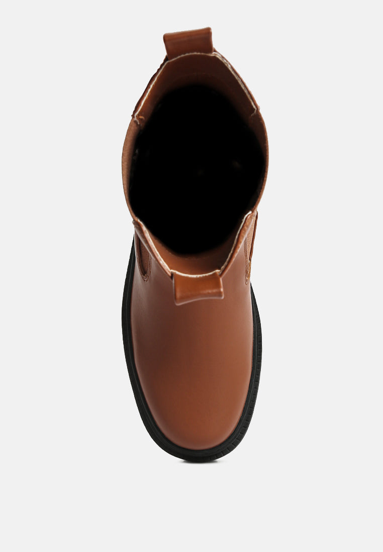 jolt elasticated gussets lug sole boots#color_tan
