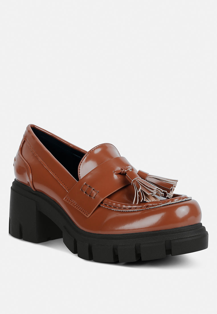 jonah tassels detail chunky loafers by rag#color_tan