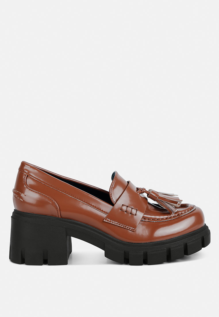 jonah tassels detail chunky loafers by rag#color_tan