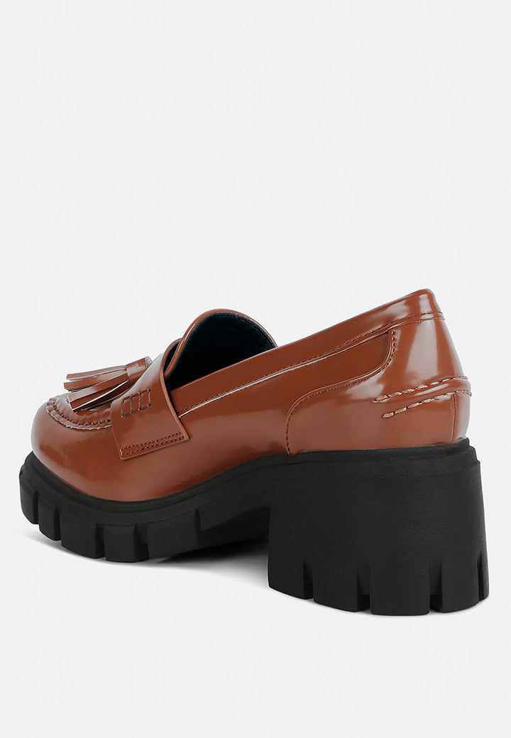 jonah tassels detail chunky loafers by rag#color_tan