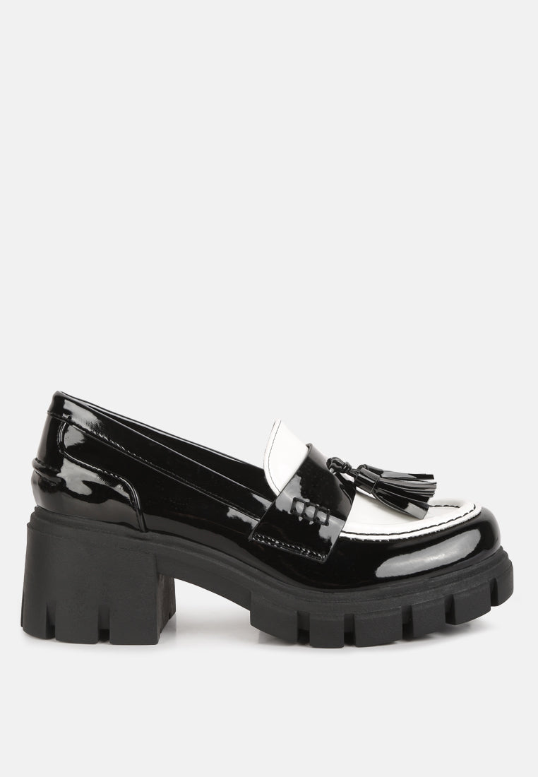 jonah tassels detail chunky loafers by rag#color_black-white