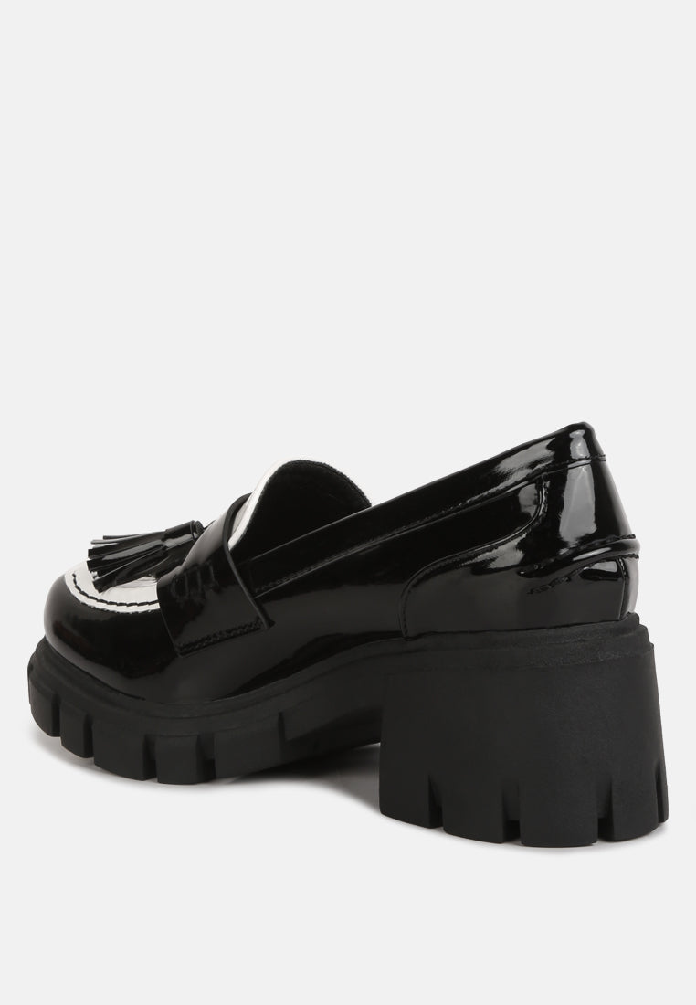 jonah tassels detail chunky loafers by rag#color_black-white