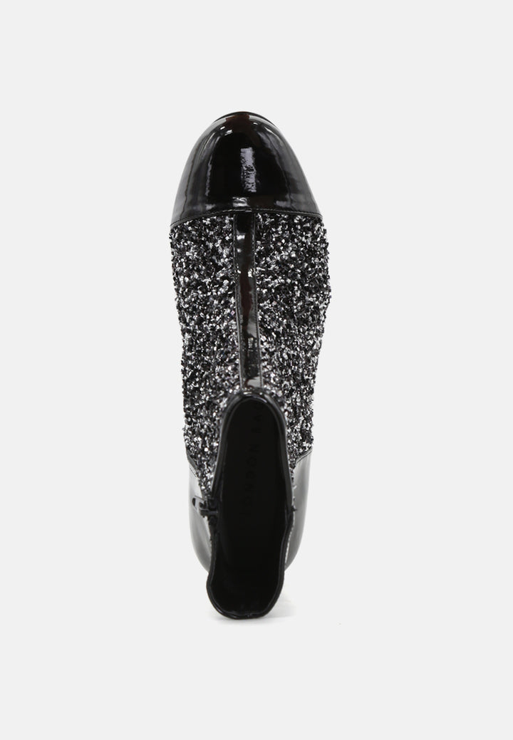 joyce black patent glittery boots#color_black